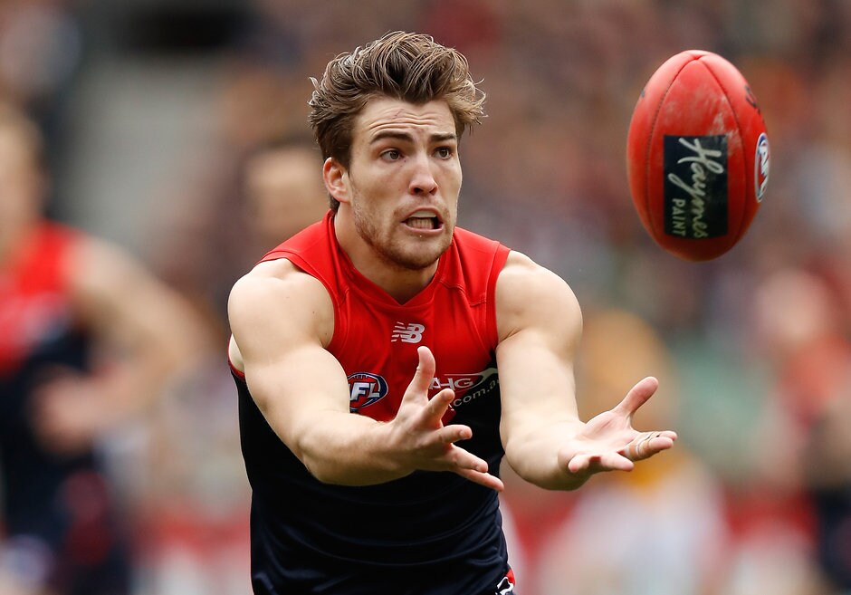 AFL 2016 Rd 20 - Melbourne v Hawthorn MELBOURNE, AUSTRALIA - AUGUST 06: Jack Viney of the Demons in action during the 2016 AFL Round 20 match between the Melbourne Demons and the Hawthorn Hawks at the Melbourne Cricket Ground on August 06, 2016 in Melbourne, Australia. (Photo by Michael Willson/AFL Media)